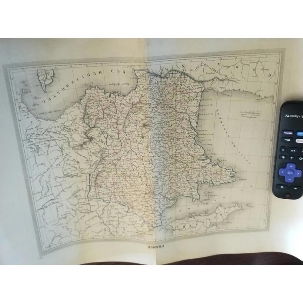Vintage world war‎ II battle map of France with photos